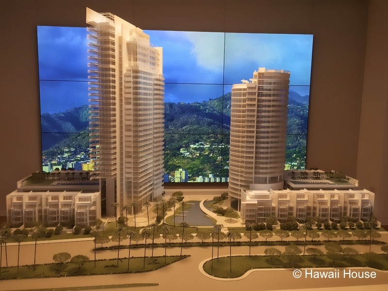 Gateway Towers Honolulu model front