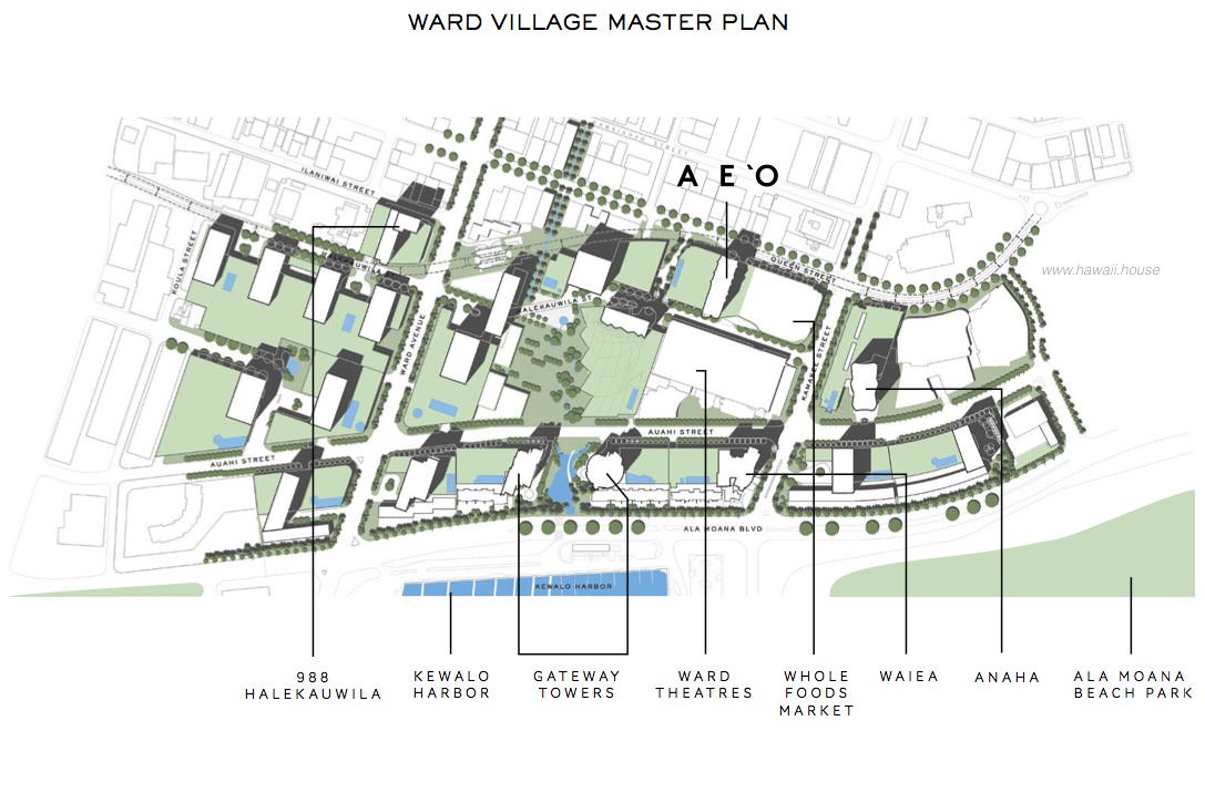 Ae'o condo Ward village master plan Hawaii House