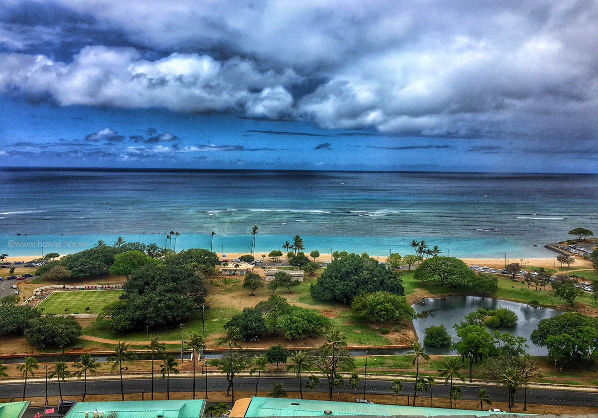 First look from a unit in the Anaha condominium building. Hawaii House