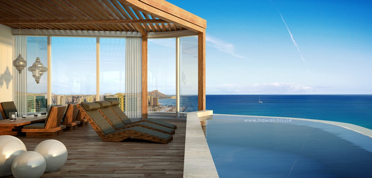 Anaha Penthouse Pool with Diamond Head views