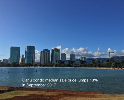 Oahu condo median sale price jumps 10% in September 2017