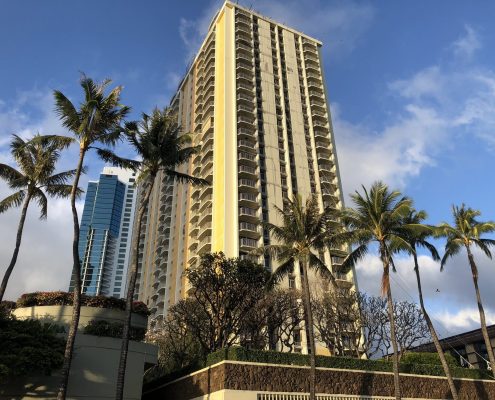 1350 Ala Moana condo building brand new paint-job