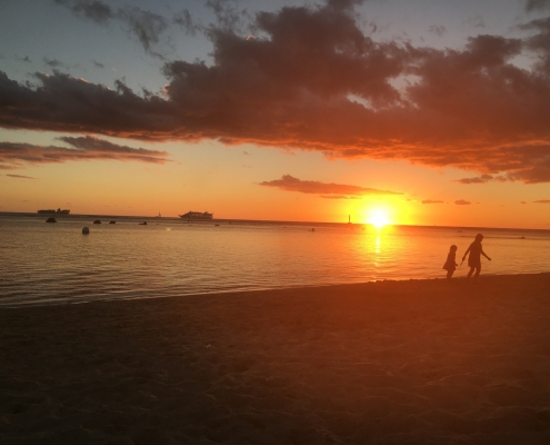 Sunset at Ala Moana Beach