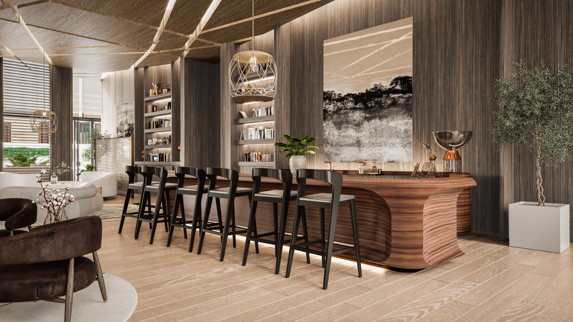 Koula common area, bar space - Hawaii House