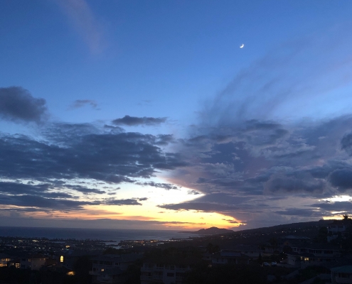 Honolulu ocean view sunset