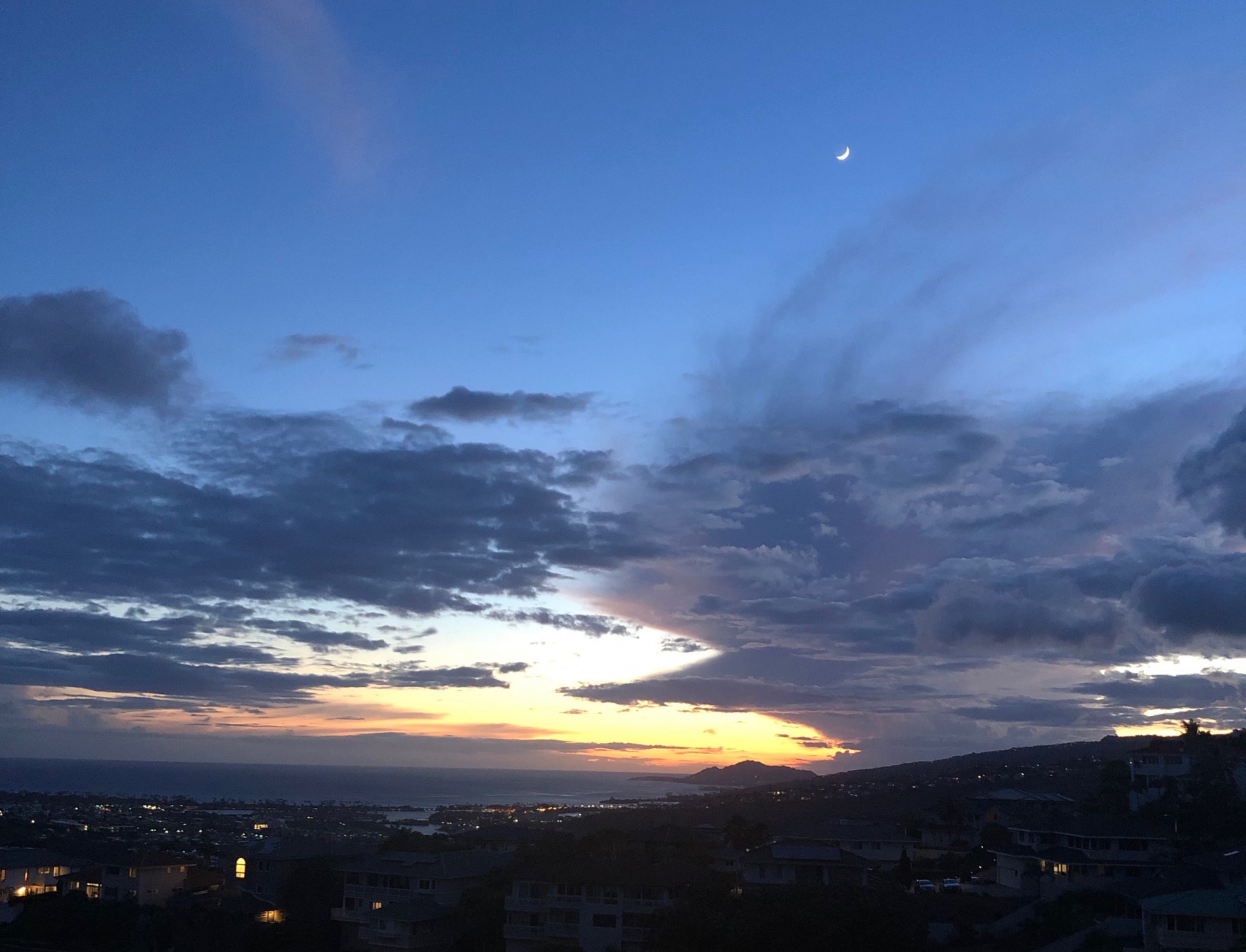 Honolulu ocean view sunset