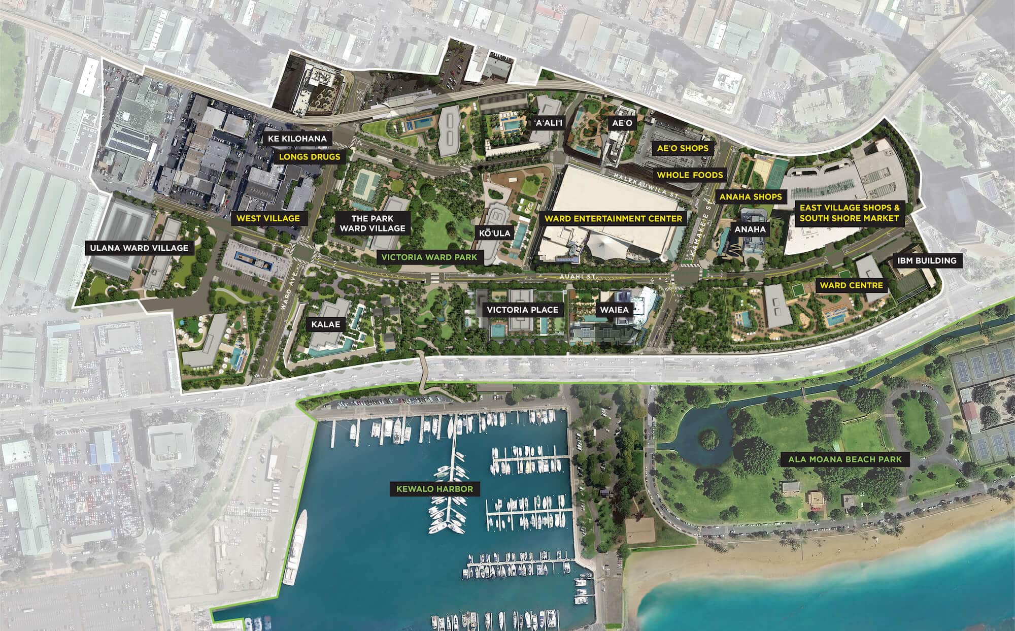 ward village community map