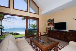 luxury beachfront home for sale - Haleiwa - living room